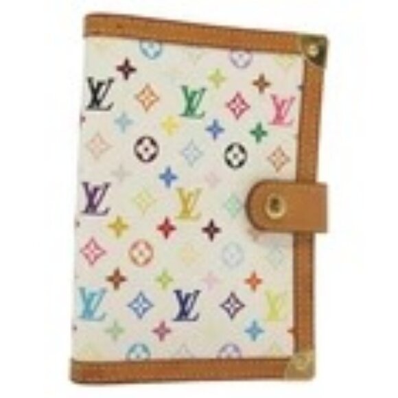 LOUIS VUITTON Multicolor Agenda PM Day Planner Cover White R21074 Auth 138936 - Picture 1 of 16